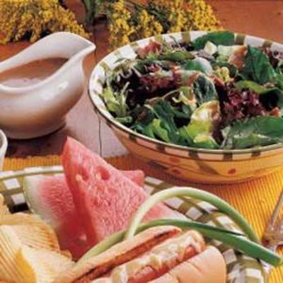 molho de mostarda com bacon quente