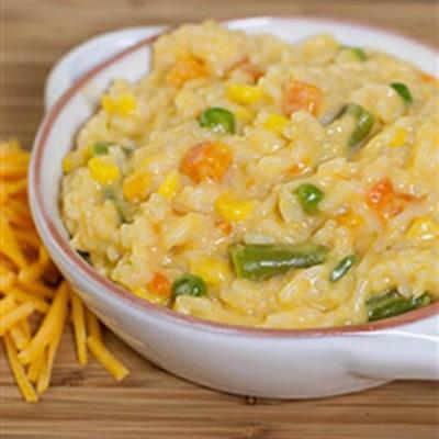 um pote fácil queijo legumes e arroz