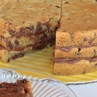 bolo de camada de biscoito de chocolate