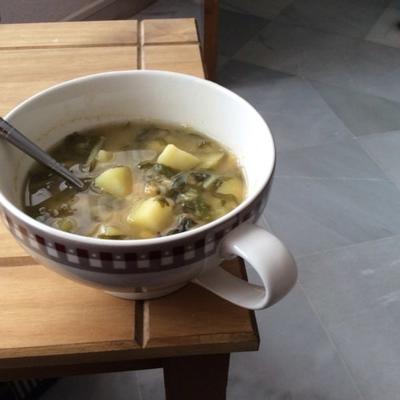 chard lentil soup, estilo libanês