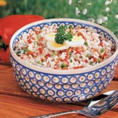 salada de arroz alemão quente