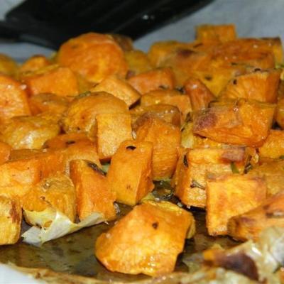 picadas de batata-doce assada com baixo teor cal