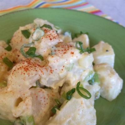 salada de batata com cebola verde quase sem gordura