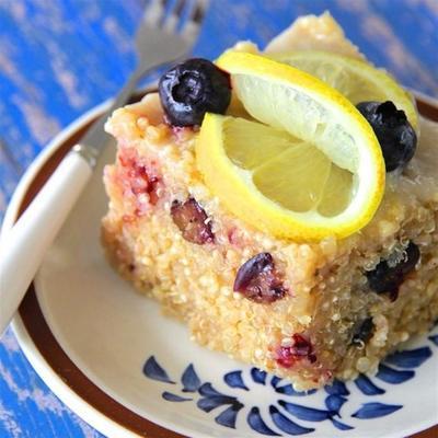 quinoa de mirtilo com glacê de limão