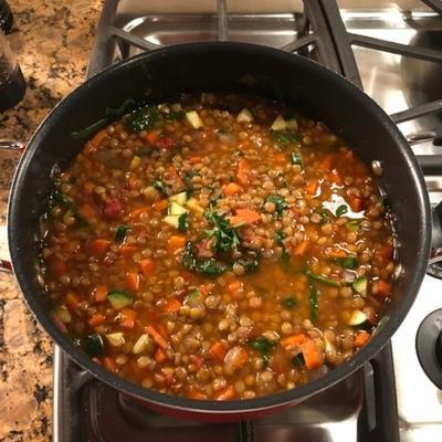 sopa de lentilha marroquina com legumes