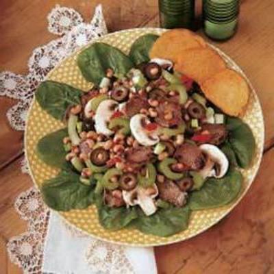 salada de porco e espinafre