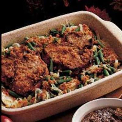 jantar de costeleta de porco outono