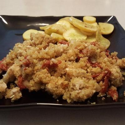 quinoa de frango fogão de arroz com tomate seco