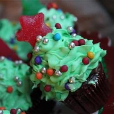 mini cupcakes de árvore de natal