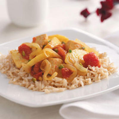 Frango com maçãs verdes