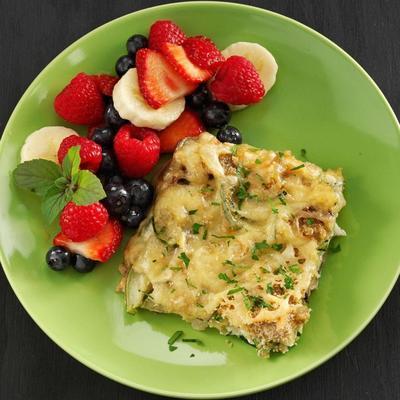 frittata de forno de abobrinha-cogumelo