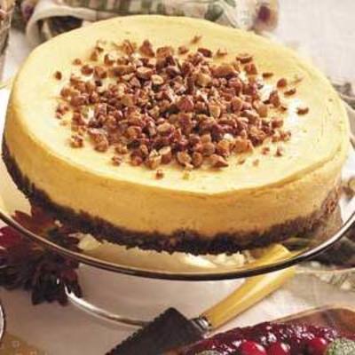 cheesecake de abóbora de chocolate branco