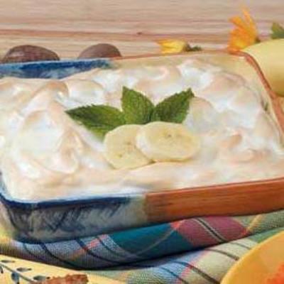 pudim de banana quente