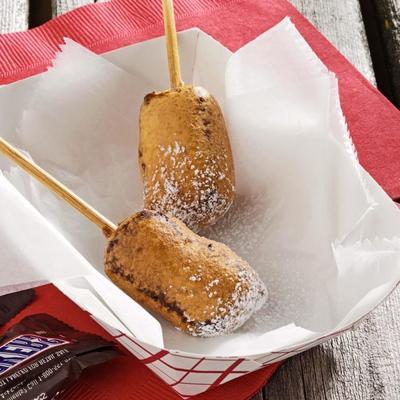 barras de chocolate fritas