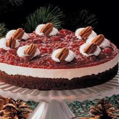 torta de brownie com cranberry