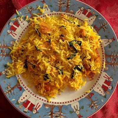 arroz de espinafre rápido e fácil (arroz de palak)
