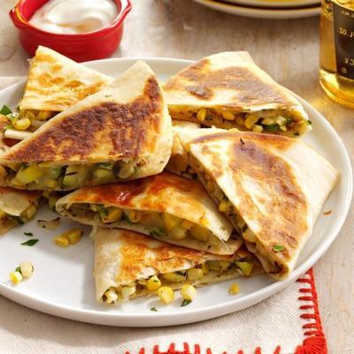quesadillas de milho e abóbora grelhados