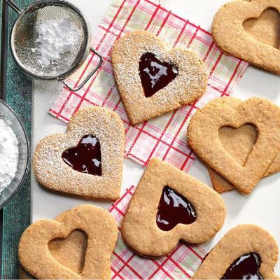 bolinhos do coração do linzer
