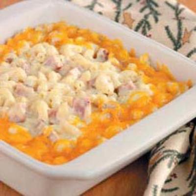 presunto cremoso e macarrão