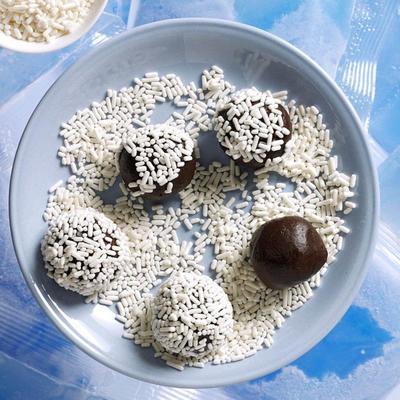 bolas de chocolate menta de natal