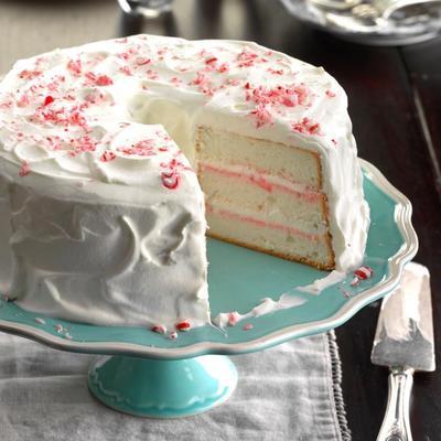 bolo de anjo de hortelã de férias
