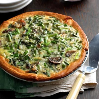 quiche de espargos de cogumelos