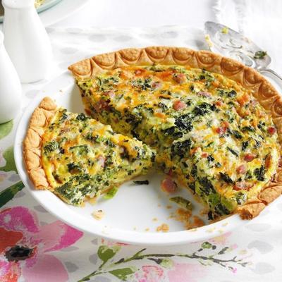 quiche de presunto e couve verde