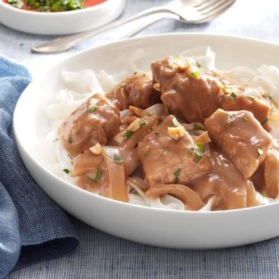 carne de porco de manteiga de amendoim cozida lenta