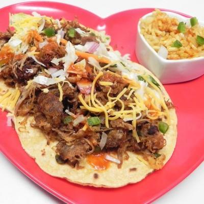 tacos de fajita de porco desfiada