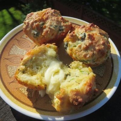 muffins de alcaparra espargos de queijo