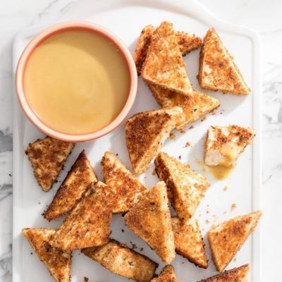 nuggets de tofu com molho de mostarda maple-mostarda