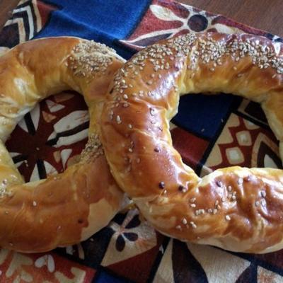 simit (anéis de pão de gergelim turco)