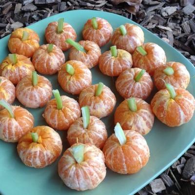 abóboras mandarim (lanche saudável halloween)