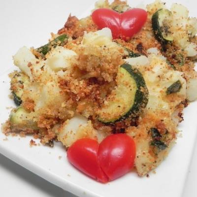 Caçarola de batata picada com legumes