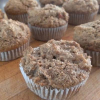 muffins vegan de farelo de ruibarbo