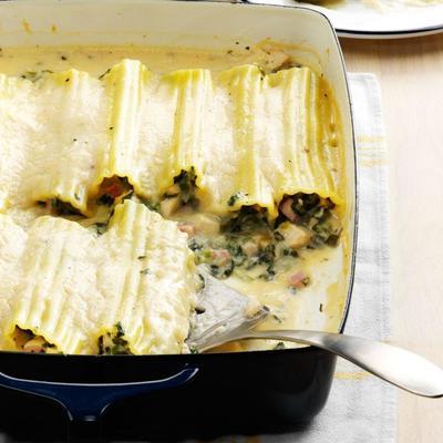 manicotti de frango e espinafre