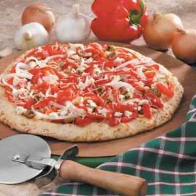 pizza assada de alho e pimenta