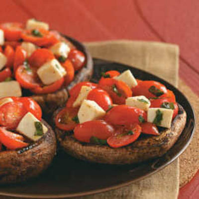 Portabella grelhado com tomate e mussarela