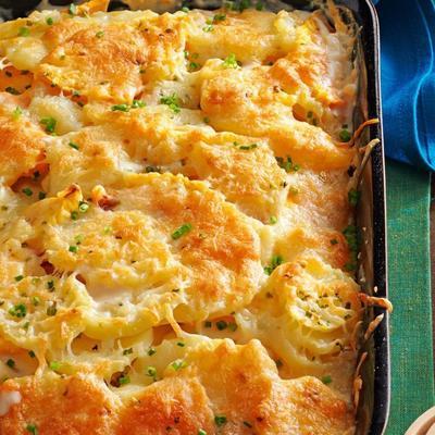 batatas esmagadas swissed gratinadas