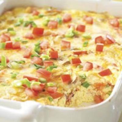 bacon crocante e quiche de queijo