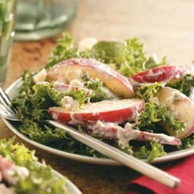endívia encaracolado, salada de maçã e gorgonzola