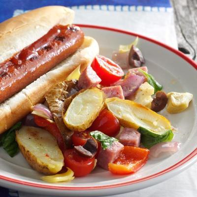 salada de antepastos de batata grelhada