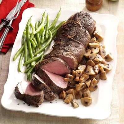 lombo de carne com crosta de pimenta