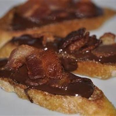 bruschetta de bacon e chocolate