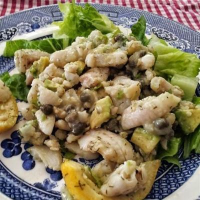 salada de tilápia e abacate