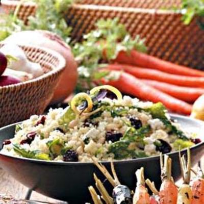 salada de cuscuz tricolor com vinagrete de limão