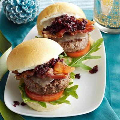 cranberry tapenade bacon cheeseburger sliders