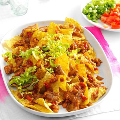 os nachos caseiros de carne de porco de sarah
