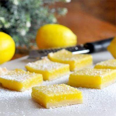 barras de torta de limão