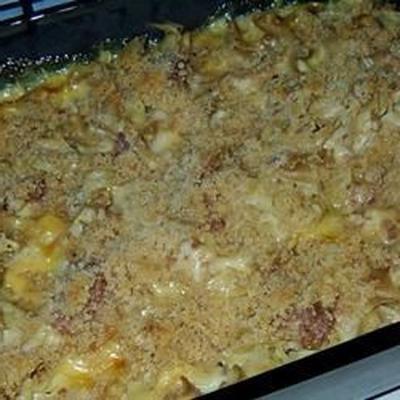 caçarola de macarrão de carne em lata